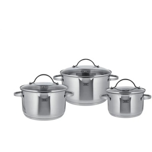 KHG Topfset 3 teilig - silber - Edelstahl | Möbel Kraft