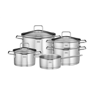 KHG Topfset 5-teilig Emilia - silber - Edelstahl | Möbel Kraft