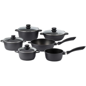 KHG Topfset  6-teilig  PAULA ¦ schwarz ¦ Aluminium-Guss