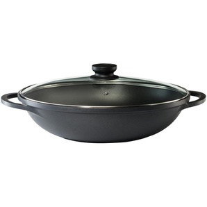 KHG Wok 36 cm   ¦ schwarz ¦ Aluminium-Guss ¦ Maße (cm): H: 9,6  Ø: 36