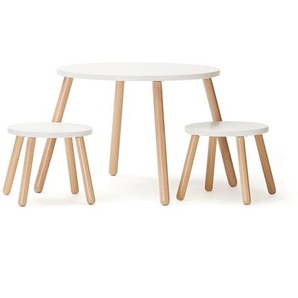 Kids Concept Tisch und zwei Hocker, weiß 4185688