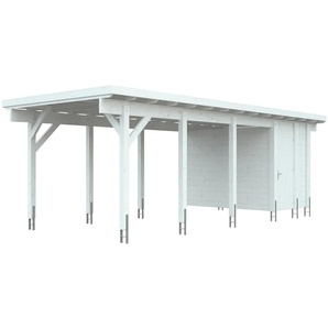 Carport-Geräteraum KIEHN-HOLZ Gerätehäuser weiß Zubehör BxT: 299x174 cm, nur für Carport KH 320321
