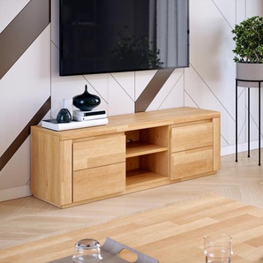 kiki design Lowboard Bergen 140 cm aus Kernbuche teilmassiv geölt, grifflose Optik RTV vito 15