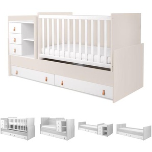 Kikkaboo Babybett Lorena 4 in 1 Kommode Schaukelfunktion Schreibtisch Jugendbett