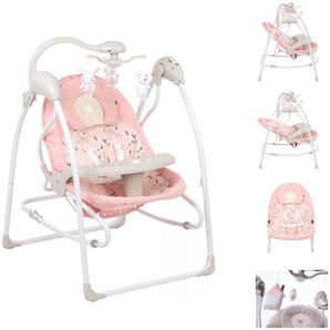 Kikkaboo Babywippe Mia Stella 2in1, Schaukelstuhl Musik verstellbare Rückenlehne
