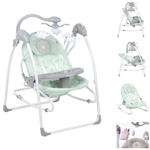 Kikkaboo Babywippe Mia Stella 2in1, Schaukelstuhl Musik verstellbare Rückenlehne