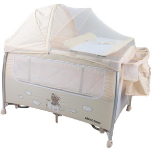 Kikkaboo Reisebett Dreamy Bear, 2 Ebenen, Matratze, Wickelauflage, Wippfunktion