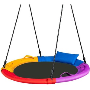 Kinder Nestschaukel mit Kissen, Baumschaukel 100-160cm verstellbaren Seil, Haengeschaukel 150kg Tragkraft, Gartenschaukel für Hinterhof, Garten &