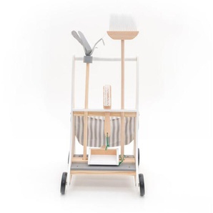 Kinder Putzwagen Montessori Robincool Clean Up 35x43x56,5 cm Öko-Holz Wischmopes, Besen, Handbesen und Kehrschaufel Inklusive