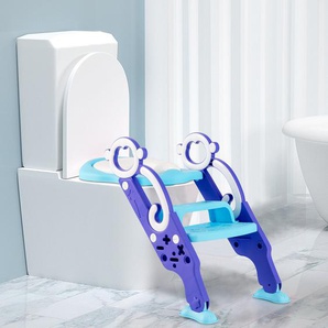 Kinder Toilettensitz Höhenverstellbar Toilettentrainer Kindertoilette mit Leite Lila