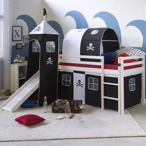 Kinderbett Alyssa mit Tunnel und Vorhang ohne Lattenrost, 90 x 200 cm