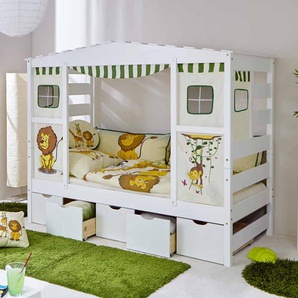 Kinderbett im Dschungel Design Schubladen