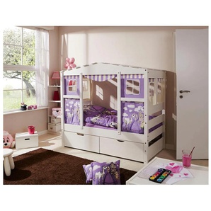 Kinderbett TICAA Lio Betten Gr. Liegefläche B/L: 80 cm x 160 cm, kein Härtegrad, Schaumstoffmatratze, lila (prinzessin, lila) Kinder Kinder-Einzelbetten