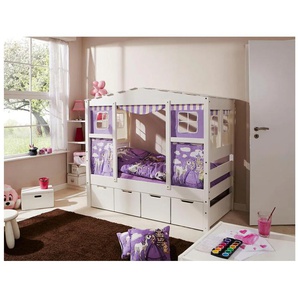 Kinderbett TICAA Lio Betten Gr. Liegefläche B/L: 80 cm x 160 cm, kein Härtegrad, Schaumstoffmatratze, lila (prinzessin, lila) Kinder Kinder-Einzelbetten