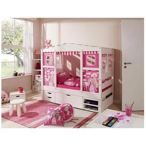 Kinderbett TICAA Lio Betten Gr. Liegefläche B/L: 80 cm x 160 cm, kein Härtegrad, Schaumstoffmatratze, pink (prinzessin, pink) Kinder Kinder-Einzelbetten Hausbett