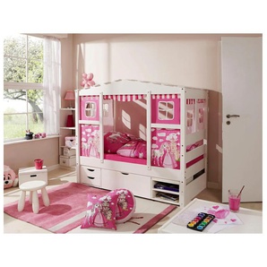 Kinderbett TICAA Lio Betten Gr. Liegefläche B/L: 80 cm x 160 cm, kein Härtegrad, Schaumstoffmatratze, pink (prinzessin, pink) Kinder Kinder-Einzelbetten