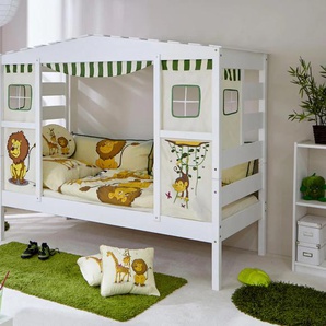 Kinderbett TICAA Lio Betten Gr. Mit Te x til-Set Safari, Liegefläche B/L: 90 cm x 200 cm, kein Härtegrad, ohne Matratze, weiß Kinder Kinder-Einzelbetten Betten