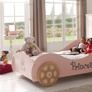 Kinderbett VIPACK Betten Gr. Liegefläche B/L: 90 cm x 200 cm Betthöhe: 80 cm, kein Härtegrad, ohne Matratze, rosa Kinder Kinder-Einzelbetten