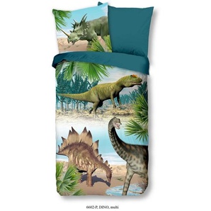 Kinderbettwäsche, Grün, Textil, Tier, 135x200 cm, Oeko-Tex® Standard 100, pflegeleicht, atmungsaktiv, weiche und anschmiegsame Oberfläche, Schlaftextilien, Bettwäsche, Kinderbettwäsche