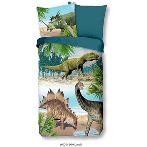 Kinderbettwäsche, Grün, Textil, Tier, 135x200 cm, Oeko-Tex® Standard 100, pflegeleicht, atmungsaktiv, weiche und anschmiegsame Oberfläche, Schlaftextilien, Bettwäsche, Kinderbettwäsche