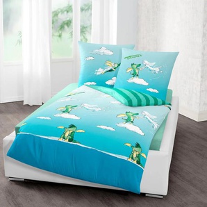 Kinderbettwäsche TABALUGA Wolke Bettwäsche Gr. B/L: 135 cm x 200 cm (1 St.), B/L: 80 cm x 80 cm (1 St.), Renforcé, blau Renforcé-Bettwäsche mit Tabaluga