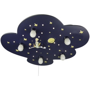 Kinderdeckenleuchte Kleiner Prinz, Blau, Gelb, Kunststoff, Holzwerkstoff, 57x7 cm, getrennt schaltbar, Schnurschalter, Sternenhimmel, Lampen & Leuchten, Innenbeleuchtung, Kinderzimmerlampen