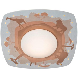 Kinderdeckenleuchte Scandi Savanne, Orange, Holz, 58x12 cm, 3-fach schaltbar, Lampen & Leuchten, Innenbeleuchtung, Kinderzimmerlampen