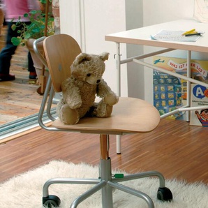 Kinderdrehstuhl Turtle Richard Lampert Buche natur braun, Designer Peter Horn, 62.5-74.5x45x43 cm
