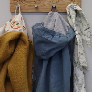 Kindergarderobe KasperoKids Waldtiere Eiche Schwarz