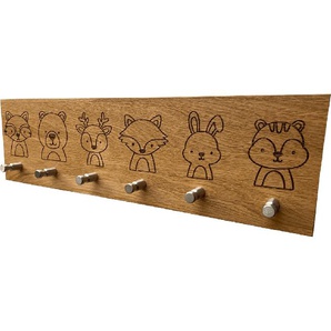 Kindergarderobe KasperoKids Waldtiere L Wildeiche Schwarz
