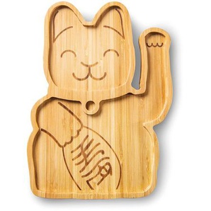 Kindergeschirr Bambusteller Lucky Cat, von Donkey