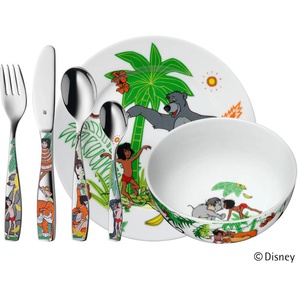 Kindergeschirr-Set WMF Dschungelbuch Geschirr-Sets Gr. 6 tlg., bunt (edelstahlfarben, weiß, bunt) Kinder Kindergeschirr Geschirr mit buntem Kindermotiv, 6 Teile, für 1 Person