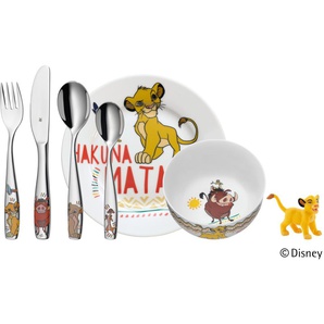Kindergeschirr-Set WMF Lion King Geschirr-Sets Gr. 6 tlg., bunt (edelstahlfarben, weiß, bunt) Kinder Kindergeschirr Geschirr mit buntem Kindermotiv, 6 Teile, für 1 Person