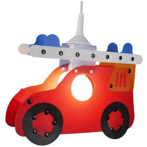 Kinderhängeleuchte Feuerwehrauto, Rot, Kunststoff, 6x34x32 cm, Lampen & Leuchten, Innenbeleuchtung, Kinderzimmerlampen