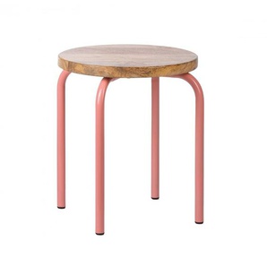 Kinderhocker Circle, pink, aus Metall und Holz, von KidsDepot