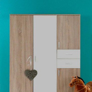 Kinderkleiderschrank BMG MÖBEL Maxim Schränke Gr. B/H/T: 135 cm x 190 cm x 52 cm, 4 St., weiß (eiche sonoma, weiß) Baby Kinderkleiderschrank Kinderschrank Kleiderschrank Kinderschränke Schränke Kleiderschrank, in 2 Breiten