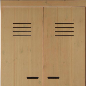 Kinderkleiderschrank LÜTTENHÜTT Hoimar Schränke Gr. B/H/T: 100 cm x 190 cm x 58 cm, beige (kiefer massiv natur gelaugt) Baby Drehtürenschrank Kinderschrank Kinderschränke Schränke Drehtürenschrank, Kleiderschrank aus massiver Kiefer mit Schubladen