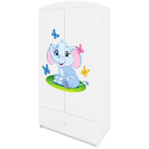 Kinderkleiderschrank PAUL 90 cm mit einem Elefanten