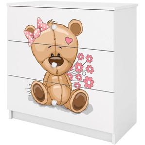 Kinderkommode PAUL weiß mit Teddybär