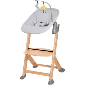 Kinderkraft Kombihochstuhl Set: Kinderstuhl ENOCK + Babywippe CALMEE GREY (Set, 2 St), mitwachsend