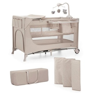 Kinderkraft Reisebett Joy 2, Beige, 60x120 cm, zusammenklappbar, Ausstieg, Babymöbel, Babybetten, Reisebetten