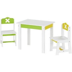 Kindersitzgruppe 3-teilig - weiß - Materialmix | Möbel Kraft