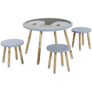 Kindersitzgruppe , Hellblau , Holz , Tanne , Babymöbel, Kindersitzgruppen