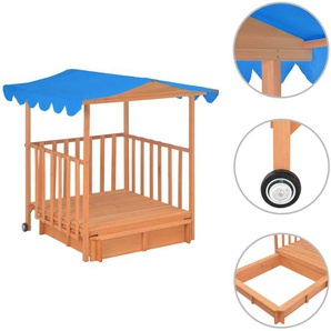 vidaXL Kinderspielhaus mit Sandkasten Tannenholz Blau UV50