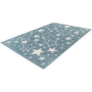 Kinderteppich ARTE ESPINA Amigo 529 Teppiche Gr. B/L: 80 cm x 150 cm, 15 mm, 1 St., blau Kinder Teppich Webteppich Kinderzimmerteppiche Teppiche Sterne im Konturenschnitt