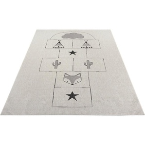 Kinderteppich Ava, Lüttenhütt, rechteckig, Höhe: 3 mm, Hüpfkästchen Himmel & Hölle, Hüpfspiel, Flachgewebe-Teppich