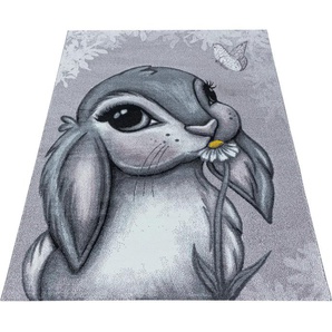 Kinderteppich AYYILDIZ TEPPICHE FUNNY 2103 Teppiche Gr. B/L: 200 cm x 290 cm, 11 mm, 1 St., pink Kinder Kinderzimmerteppiche Hase Motivteppich