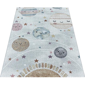 Kinderteppich AYYILDIZ TEPPICHE FUNNY 2105 Teppiche Gr. B/L: 160 cm x 230 cm, 11 mm, 1 St., weiß (white) Kinder Kinderzimmerteppiche Teppiche Mond Sterne Motivteppich