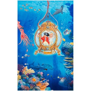 Kinderteppich Captn Sharky , Blau, Hellblau, Dunkelblau , Textil , Tier , rechteckig , 140 cm , Oeko-Tex® Standard 100 , für Fußbodenheizung geeignet, rutschfest , Teppiche & Böden, Teppiche, Kinderteppiche