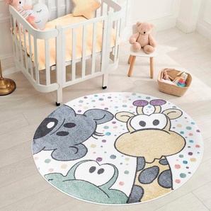 Kinderteppich CARPET CITY ANIME913 Teppiche Gr. Ø 160 cm, 11 mm, 1 St., bunt (mehrfarbig) Kinder Kinderzimmerteppiche Kinderzimmer Teppich Modern mit lustigen Cartoon-Figuren, Multi